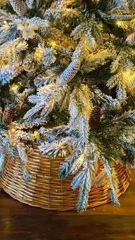Christmas Tree 210 CM With Pine Cones And Lights, PE + PVC Snow-Covered ნაძვის ხე სილიკონის შერეული ტოტებით, გირჩით და განათებით, 4 image