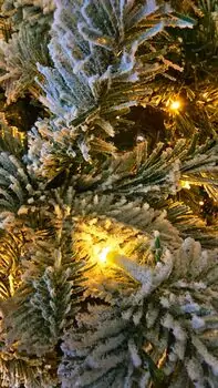 Christmas Tree With Lights 240 CM PE + PVC Snow-Covered - ნაძვის ხე, დათოვლილი, შერეული სილიკონის წიწვებით და განათებით, 6 image