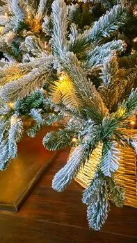 Christmas Tree With Lights 240 CM PE + PVC Snow-Covered - ნაძვის ხე, დათოვლილი, შერეული სილიკონის წიწვებით და განათებით, 13 image