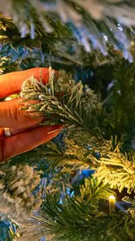 Christmas Tree With Lights 240 CM PE + PVC Snow-Covered - ნაძვის ხე, დათოვლილი, შერეული სილიკონის წიწვებით და განათებით, 10 image