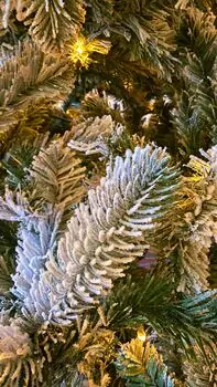 Christmas Tree With Lights 240 CM PE + PVC Snow-Covered - ნაძვის ხე, დათოვლილი, შერეული სილიკონის წიწვებით და განათებით, 9 image