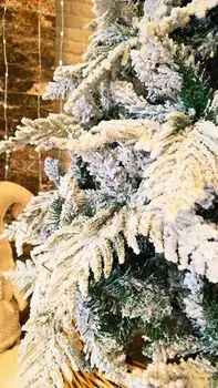 Christmas Tree 180 CM PE + PVC Snow-Covered - დათოვლილი ნაძვის ხე შერეული სილიკონის წიწვებით, 8 image