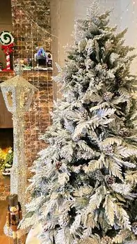 Christmas Tree 210 CM Snow-Covered დათოვლილი ნაძვის ხე შერეული სილიკონის ტოტებით, 2 image