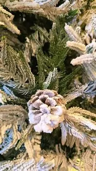 Christmas Tree 210 CM Snow-Covered დათოვლილი ნაძვის ხე შერეული სილიკონის ტოტებით, 10 image