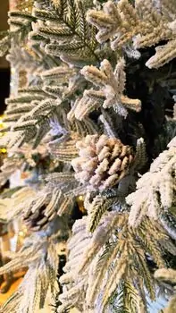 Christmas Tree 210 CM Snow-Covered დათოვლილი ნაძვის ხე შერეული სილიკონის ტოტებით, 5 image