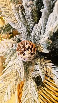 Christmas Tree 180 CM With Pine Cones And Snow-Covered დათოვლილი ნაძვის ხე შერეული სილიკონის ტოტებით და გირჩით, 3 image