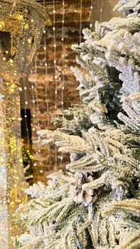 Christmas Tree 210 CM Snow-Covered დათოვლილი ნაძვის ხე შერეული სილიკონის ტოტებით, 8 image