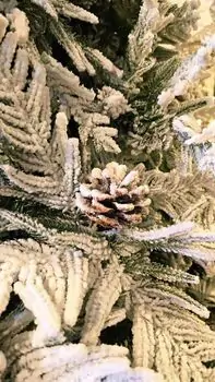 Christmas Tree 210 CM Snow-Covered დათოვლილი ნაძვის ხე შერეული სილიკონის ტოტებით, 9 image