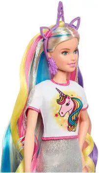 BARBIE Fantasy Hair Doll With Mermaid & Unicorn Looks სათამაშო თოჯინა 3 სხვადასხვა ლუქით, 11 image