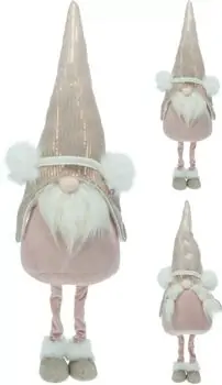 Pink Gnome With Telescopic Legs Christmas Decoration - საახალწლო დეკორატიული გნომი, 2 image