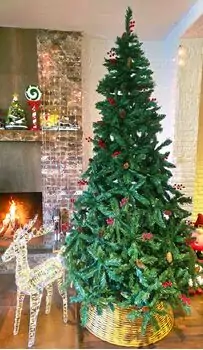 Christmas Tree 240 CM With Pine Cones And Berries - საახალწლო ნაძვის ხე გირჩით და კენკრით, 2 image