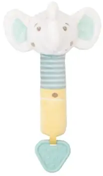 KikkaBooSqueaker toy with teether Elephant Time - განსავითარებელი სათამაშო ღრძილების მასაჟორით