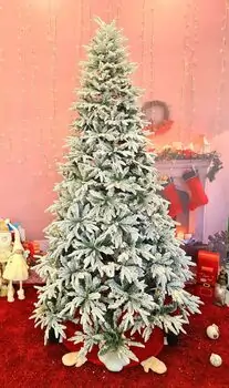 Snow-Covered Christmas Tree With Lights 270 CM ნაძვის ხე დათოვლილი, შერეული სილიკონის ტოტებით და განათებით