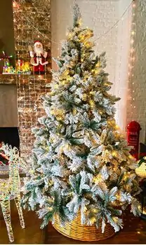 Christmas Tree With Lights 210 CM Snow-Covered საახალწლო ნაძვის ხე დათოვლილი ტოტებით და განათებით