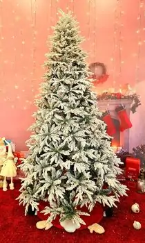 Snow-Covered Christmas Tree With Lights 270 CM ნაძვის ხე დათოვლილი, შერეული სილიკონის ტოტებით და განათებით, 2 image