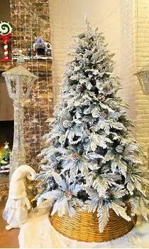 Christmas Tree 180 CM With Pine Cones And Snow-Covered დათოვლილი ნაძვის ხე შერეული სილიკონის ტოტებით და გირჩით, 10 image