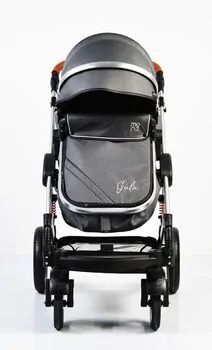 Cangaroo Gala 3in1 Black Leather With Crystal Car Seat საბავშვო ტრანსფორმერი ეტლის კომპლექტი, 4 image