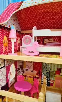 Moni Wooden Doll House Emily - ხის სათამაშო სახლი, 7 image