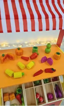 Supermarket With Set Of Vegetable - ხის სათამაშო ბოსტნეულის დახლი-მაღაზია, 7 image