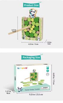 Hi Pando Wooden Panda Timber Tumble Game - ხის განსავითარებელი სათამაშო, 4 image