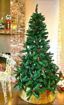 Christmas Tree 180 CM With Pine Cones And Berries - საახალწლო ნაძვის ხე გირჩით და კენკრით