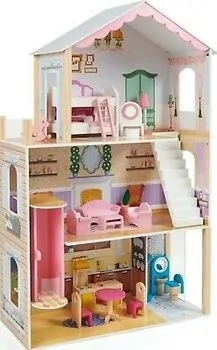 Wooden Doll House For Kids TX1052-1თოჯინის ხის სამ სართულიანი სახლი ავეჯით, 6 image