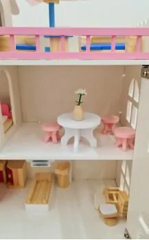 Wooden Doll House For Kids - თოჯინის სახლი ავეჯით, 5 image