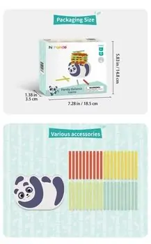 Wooden Panda Balance Set-ხის ბალანსის სათამაშო ნაკრები ბავშვებისთვის – პანდა, 8 image