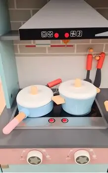 Toy Wooden Kitchen With Accessories - ხის სათამაშო სამზარეულო, 4 image