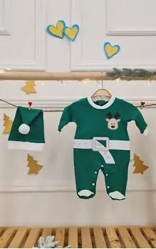 Santa Claus Romper Green - საბავშვო რომპერი