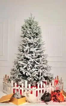 Snow-Covered Christmas Tree  დათოვლილი საახალწლო ნაძვის ხე სილიკონის ტოტებით 210 სმ (OT2001), 14 image