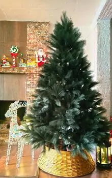 Green Feather Christmas Tree 210 CM - ნაძვის ხე ბუმბულის წიწვებით