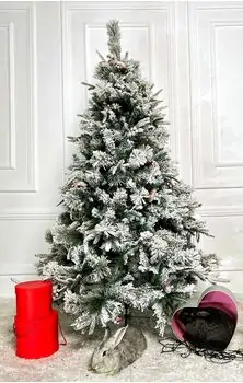 Snow-Covered Christmas Tree With Cones And Berries დათოვლილი საახალწლო ნაძვის ხე გირჩით და კენკრით 180 სმ (OT2019), 2 image