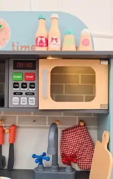 Toy Wooden Kitchen With Accessories - ხის სათამაშო სამზარეულო, 7 image