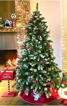Christmas Tree 180 CM With Snow-Covered Branches, Pine Cones And Berries - ნაძვის ხე დათოვლილი ბოლოებით, გირჩით და კენკრით, 8 image