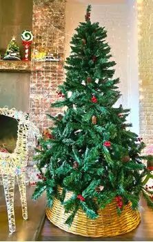 Christmas Tree 180 CM With Pine Cones And Berries - საახალწლო ნაძვის ხე გირჩით და კენკრით, 2 image