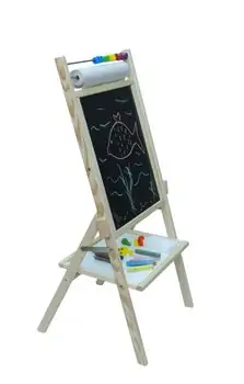 Natural wood magnetic board with counter - OPN საბავშვო ხის ორმხრივი სახატავი დაფა, 2 image