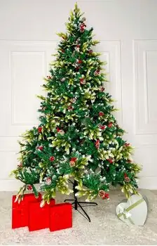 Christmas Tree With Pine Cones And Berries  საახალწლო ნაძვის ხე შერეული წიწვებით გირჩით და კენკრით 240 სმ (OT2004), 7 image