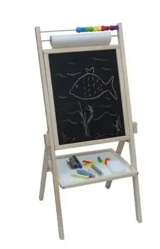 Natural wood magnetic board with counter - OPN საბავშვო ხის ორმხრივი სახატავი დაფა, 3 image