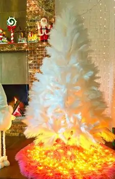 Beige Feather Christmas Tree 180 CM - ნაძვის ხე ბუმბულის წიწვებით