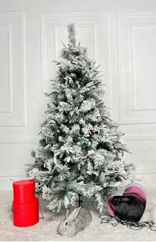Snow-Covered Christmas Tree With Cones And Berries დათოვლილი საახალწლო ნაძვის ხე გირჩით და კენკრით 180 სმ (OT2019), 3 image