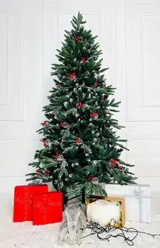 Christmas Tree With Pine Cones And Berries საახალწლო ნაძვის ხე შერეული სილიკონის წიწვებით, გირჩით და კენკრით 180 სმ (OT001), 2 image