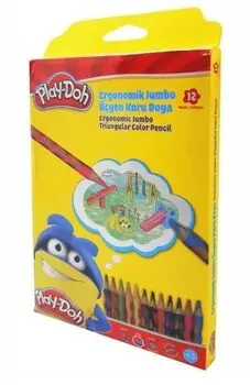Play-Doh Corrugated Jumbo Dry 12  Colors KU027  ფერადი ფანქრების ნაკრები