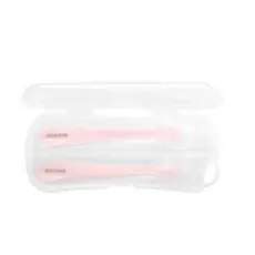 KikkaBoo-ს ჩვილის სილიკონის კოვზი Silicone spoons in a case 2pcs Pink