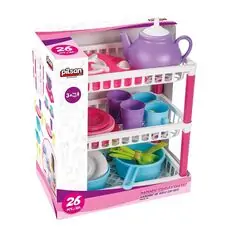 Three Tier Hamarat Kitchen Set Pilsan-ის საბავშვო სამზარეულოს ნაკრები ნაკრები 03 337