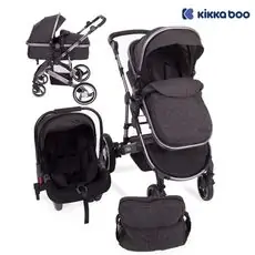 KikkaBoo D'ora Grey 3in1 საბავშვო ეტლის კომპლექტი