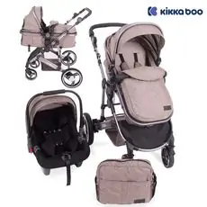 KikkaBoo D'ora Beige 3in1 საბავშვო ეტლის კომპლექტი