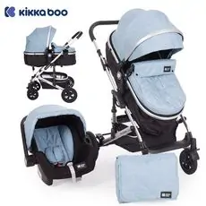 KikkaBoo Amaia Blue საბავშვო ეტლის 3x1 კომპლექტი