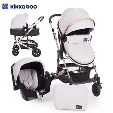 KikkaBoo Amaia Light Grey საბავშვო ეტლის 3x1 კომპლექტი