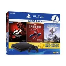 ფლეისთეიშენი PlayStation 4 1TB Slim + 3 Games Horizone Zero Down+Spider-Man+Gran Turismo Sport 115701
